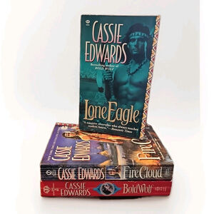 VTG ROMANCE: (3) Cassie Edwards Bold Wolf Firecloud Lone Eagle Paperback Books